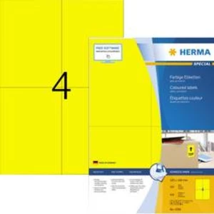 Herma 4396 etikety 105 x 148 mm papír žlutá 400 ks permanentní univerzální etikety inkoust, laser, kopie 100 Blatt A4