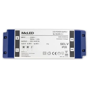 Nábytkový LED napájecí zdroj McLED 24VDC 200W 8,3A ML-732.076.11.1