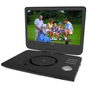 Přenosný DVD přehrávač 25.7 cm 10 palec Reflexion DVD1005 vč. 12V připojovacího kabelu do auta, napájení z akumulátoru černá