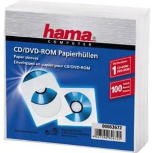 Hama obaly na CD/DVD, balení 100 ks bílá (š x v x h) 125 x 125 x 1 mm Hama