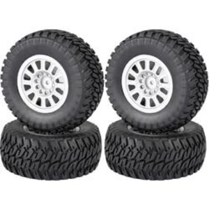 Kompletní kola Blokový profil Reely 1527498 pro Buggy, 110 mm, 1:10, 4 ks, stříbrná