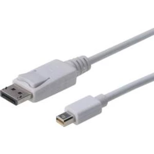 Kabel DisplayPort vidlice ⇔ vidlice mini DisplayPort, 3 m, bílý