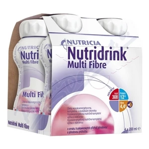 NUTRIDRINK Multifibre s příchutí jahodovou 4 x 200 ml