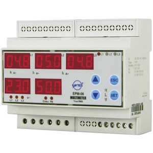 ENTES EPM-06CS-DIN  Programovateľný trojfázový striedavý multimeter na DIN lištu EPM-06CS-DIN Napätie, prúd, frekvencia,