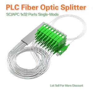 1x32 Single Mode SC/APC 0.9mm Mini Steel 1*32 Fiber Optic PLC Splitter Planar Lightwave Circuit Connector 1/2/5/10/20Pcs Lot