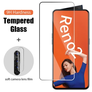 2 in 1 HD Hard Tempered Glass for Oppo F17 Pro Find X2 Lite Soft Camera Protective Film On Oppo A91 A73 A72 5G Screen Protector