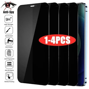 1-4PCS Full Cover Privacy Tempered Glass For iPhone 11 12 13 PRO MAX Anti-Spy Screen Protectors For iPhone 14 XS Max XR 7 8 Plus