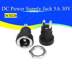 5/10Pcs 5A 30V For DC Power Supply Jack Socket Female Panel Mount Connector 5.5mm 2.1mm Plug Adapter 2 Terminal Types 5.5x2.1