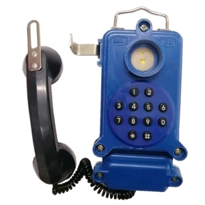 Safe Round Button Wall Telephone Noise-proof Telephone for Petrochemical Industry, IIC Level, Glass Reinforced Plastic Shell