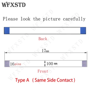 100mm 17mm 16Pins Type A New Flex cable AWM 20624 80C 60V VW-1 Same side copper Contact