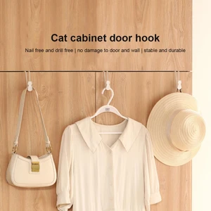 Cat Cabinet Door Hook Cute Cat Key Holder Cartoo Durable Household 1kg Bearing Capacity Door Hanger Hooks Bathroom Accessories