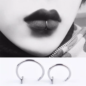 Ladies Personality Non-porous Lip Ring Medical Titanium Steel Oral Perforation Prosthetic Hoop Nasal Septum Accessories Gift2021