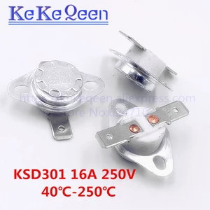 KSD301 250V 16A 140~250Degc Temperature switch Normally closed Flat foot Fixed ring 150 165 175 180 190 195 200 210 220 240 250C