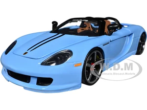 Porsche Carrera GT Convertible Blue with Black Stripes "Pink Slips" Series 1/24 Diecast Model Car by Jada