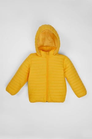 zepkids chlapčenský žltý flísový kabát s kapucňou.