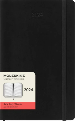 Moleskine Diář 2024 černý L, denní, měkký - 13 x 21 cm