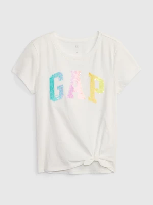 Biele dievčenské tričko s logom GAP