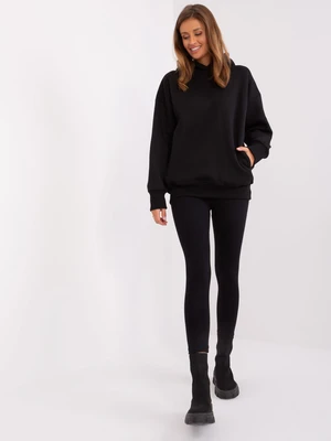 Black casual set with an oversize hoodie