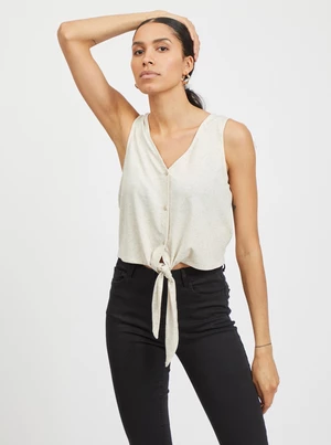 Creamy Short Top with Tie VILA Anika - Women