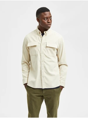 Cream Corduroy Shirt Selected Homme Regasgar - Men