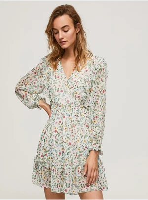 Creamy Women's Floral Short Dress with Ruffle Pepe Jeans Dina - Women