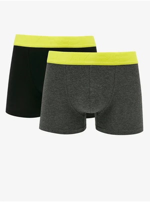 Set of two men's boxers in black and dark grey Replay - Men