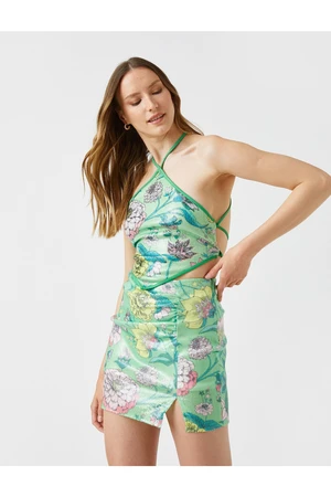 Koton Floral Crop Athletic Back Detail