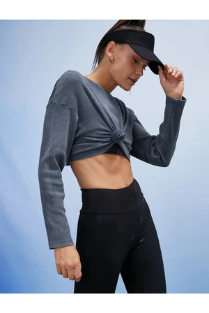 Koton Ebru Şallı Loves Sports - Oversize Crop Athlete Sweatshirt