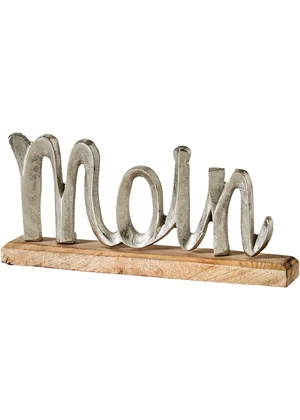 Dekoratívny predmet s nápisom Moin