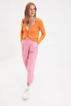 Trendyol Orange Crop Back Detailed Knitwear Cardigan