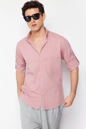 Trendyol Pale Pink Slim Fit Shirt With Epaulette Sleeves