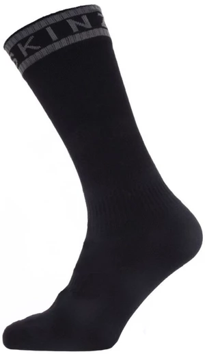Sealskinz Waterproof Warm Weather Mid Length Sock With Hydrostop Black/Grey S Skarpety kolarskie