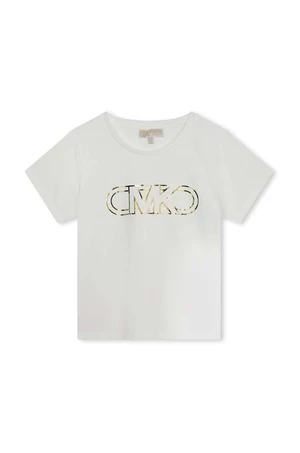 Detské bavlnené tričko Michael Kors biela farba