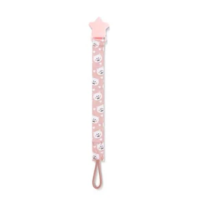 Pink teddy bear pacifier holder
