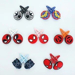 Cute Superhero Baby Hair Clips For Girls Metal Children Barrettes Hairpins Spiderman Iron Man Hair Accessories Kids Hairgrip