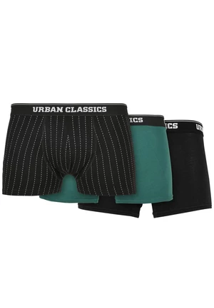 Organic Boxer Shorts 3-Pack Striped APP+Black+Tree Green