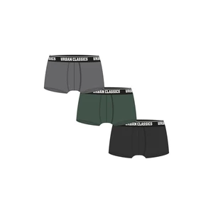 Boxer Shorts 3-Pack Grey+Dark Green+Black
