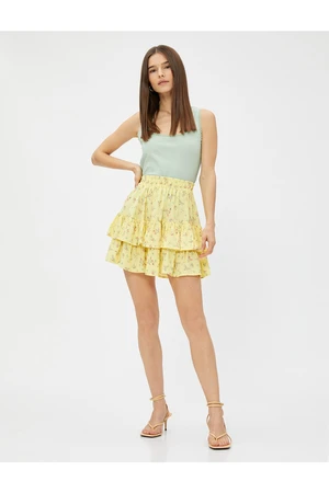 Koton Layered Floral Mini Skirt