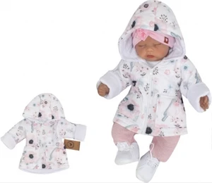 Z&amp;Z Přechodová prošívaná bundička s kapucí - Květy, bílá, vel. 86 (12-18m)