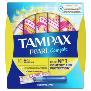 Tampax Compak Pearl Regular Tampóny S Aplikátorom 16ks