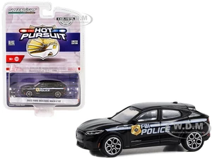 2022 Ford Mustang Mach-E GT Black "FBI Police (Federal Bureau of Investigation Police)" "Hot Pursuit" Special Edition 1/64 Diecast Model Car by Green