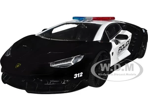 Lamborghini Centenario "Police" Black and White "Hyper-Spec" Series 1/24 Diecast Model Car by Jada