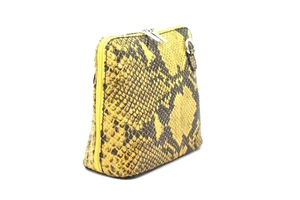 Dámská / dívčí malá  kožená kabelka  se vzorem hadí kůže Arteddy -žlutá
