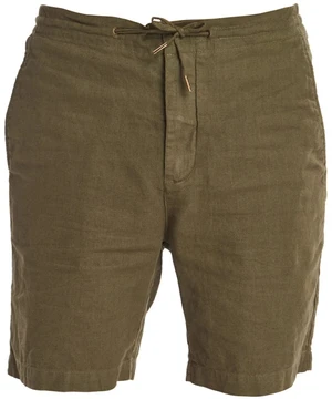 Barbour Jednofarebné ľanové kraťasy Barbour Linen Mix Shorts - zelené - 30 (S)