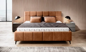 Luxusní postel  Noemi 140x200+matrace Magic cool, hnědá Element