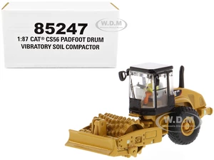 CAT Caterpillar CS56 Padfoot Drum Vibratory Soil Compactor with Operator "High Line" Series 1/87 (HO) Diecast Model by Diecast Masters