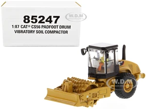 CAT Caterpillar CS56 Padfoot Drum Vibratory Soil Compactor with Operator "High Line" Series 1/87 (HO) Diecast Model by Diecast Masters