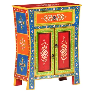 Solid Mango Wood Hand Painted Sideboard 23.6''x11.8''x29.5''