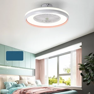 Ceiling Fan with Lighting LED Light Stepless Dimming Adjustable Wind Speed Remote Control Without Battery Modern LED Cei