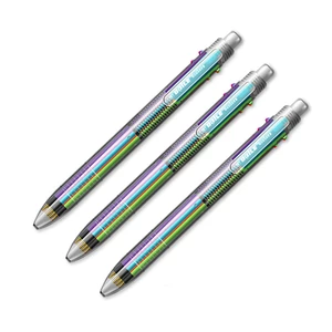 1pc 7mm 6 Colors Ballpoint Pen Transparent Multi Color Creative Core Press Gift Writing Pen Stationery Office School Sup